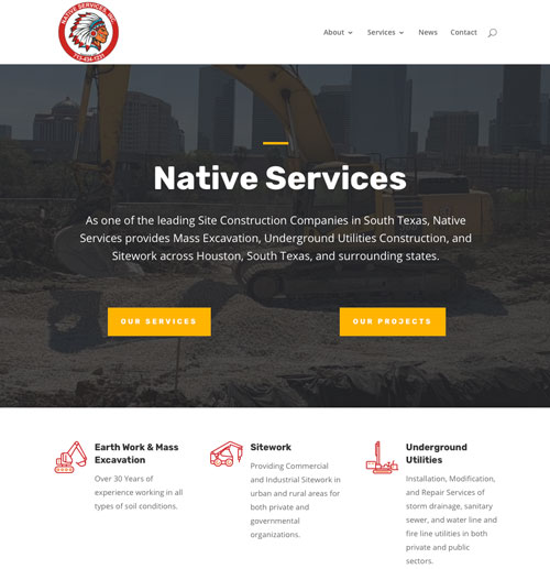 Native Services Website Created by Yellow Jacket Digital